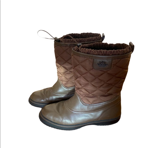 Coach Shoes | Coach Samara Quilted Winter Boots Sz 9.5 | Color: Brown | Size: 9.5 | Jensoo's Closet